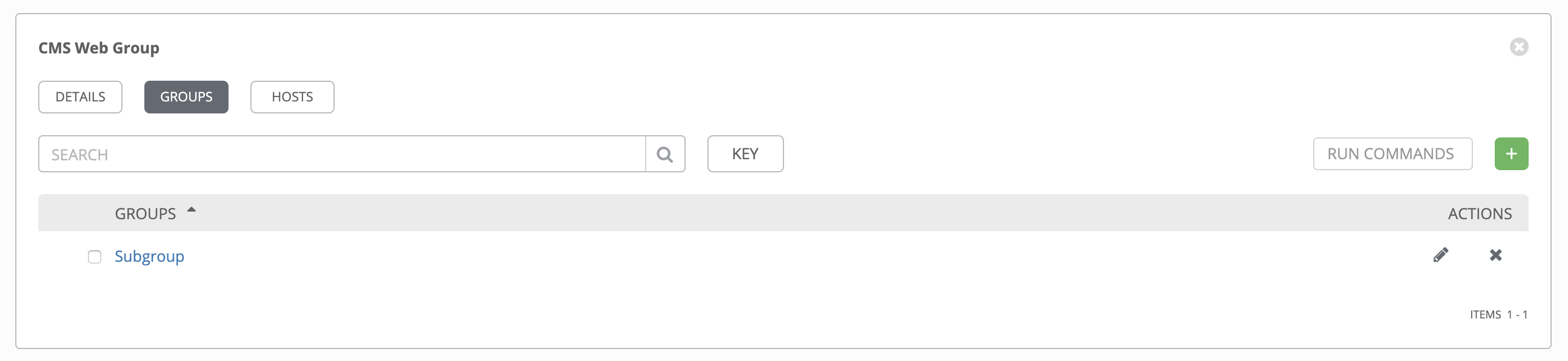 Inventories add group subgroup