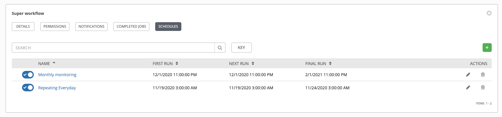 Workflow Template - schedule